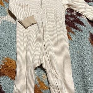 Striped Cream Baby Pajamas
